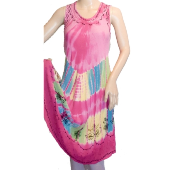 Laddi Dresses & Skirts - 💖Boho Tie Dye Tunic Umbrella Dress